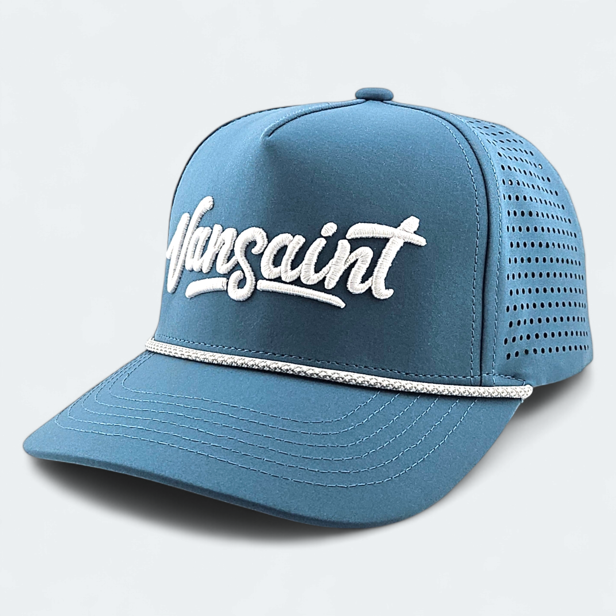 Blue VANSAINT Script Logo Snapback Hat