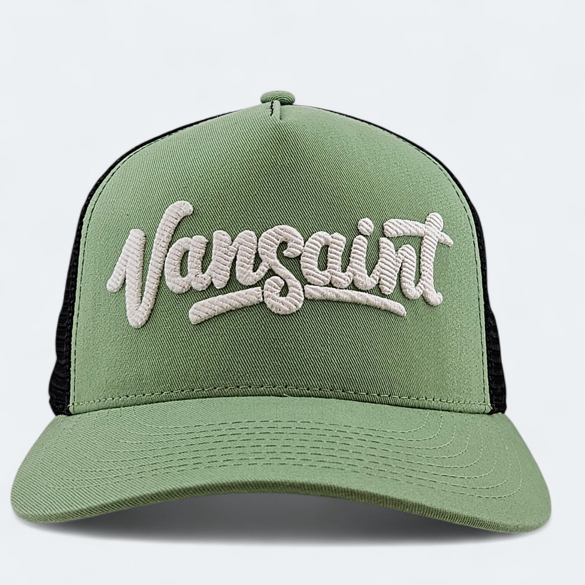Green cap with 'Vansaint' logo on a light gray background